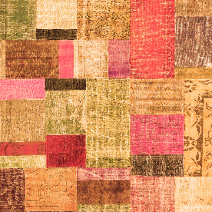 Patchwork Orange Transitional Rug, con1388org