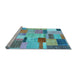 Sideview of Machine Washable Patchwork Light Blue Transitional Rug, wshcon1388lblu