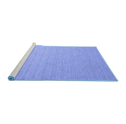 Sideview of Machine Washable Abstract Blue Contemporary Rug, wshcon1389blu