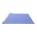 Sideview of Machine Washable Abstract Blue Contemporary Rug, wshcon1389blu