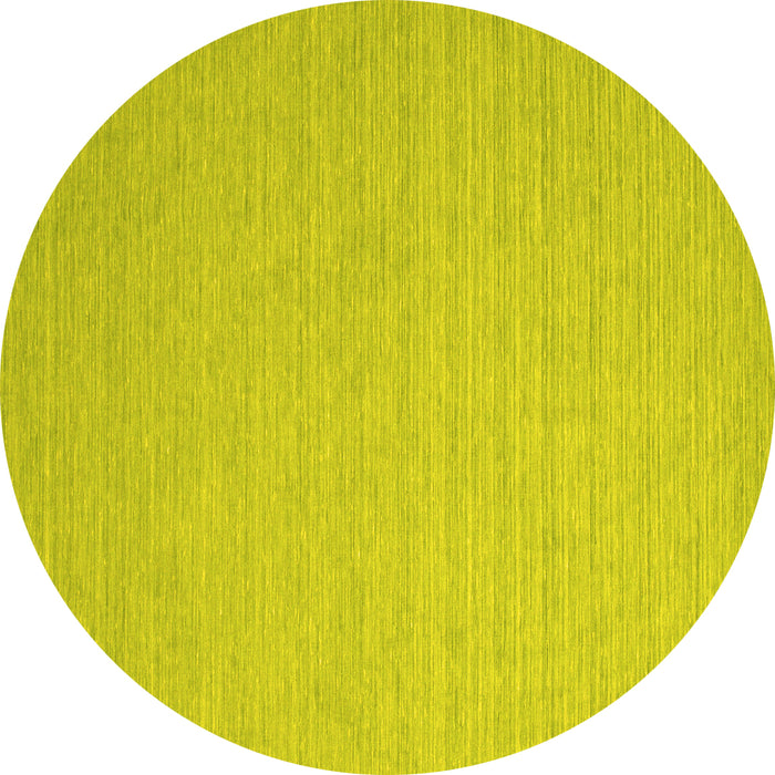 Round Machine Washable Abstract Yellow Contemporary Rug, wshcon1389yw