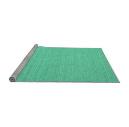 Sideview of Machine Washable Abstract Light Blue Contemporary Rug, wshcon1389lblu
