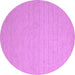 Round Machine Washable Abstract Purple Contemporary Area Rugs, wshcon1389pur