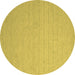 Round Abstract Brown Contemporary Rug, con1389brn