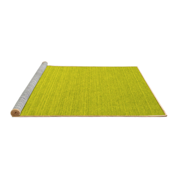 Sideview of Machine Washable Abstract Yellow Contemporary Rug, wshcon1389yw