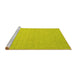 Sideview of Machine Washable Abstract Yellow Contemporary Rug, wshcon1389yw