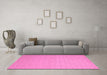 Machine Washable Abstract Pink Contemporary Rug in a Living Room, wshcon1389pnk