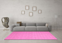 Machine Washable Abstract Pink Contemporary Rug, wshcon1389pnk