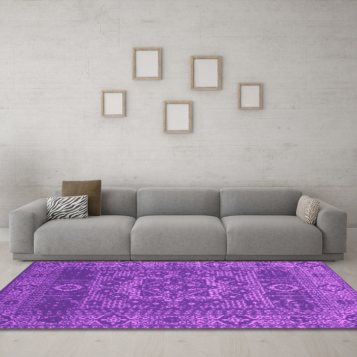 Machine Washable Persian Pink Bohemian Rug in a Living Room, wshcon138pnk