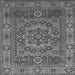 Round Machine Washable Persian Gray Bohemian Rug, wshcon138gry