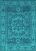 Machine Washable Persian Turquoise Bohemian Area Rugs, wshcon138turq