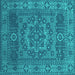 Square Persian Turquoise Bohemian Rug, con138turq