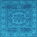 Square Persian Light Blue Bohemian Rug, con138lblu