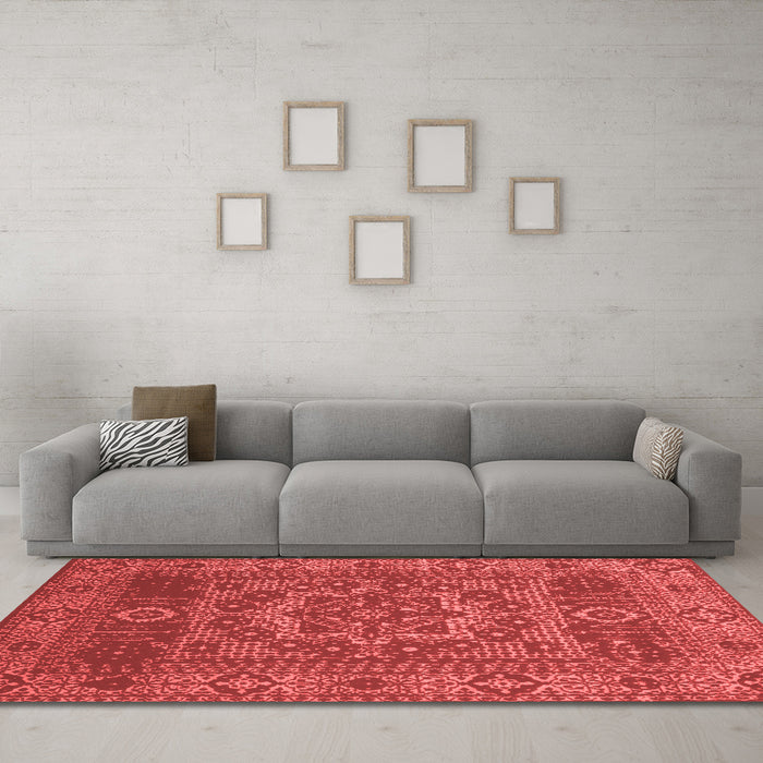 Bohemian Red Washable Rugs