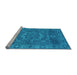 Sideview of Machine Washable Persian Light Blue Bohemian Rug, wshcon138lblu