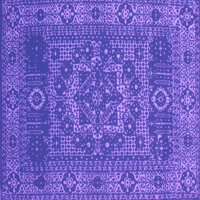Square Machine Washable Persian Purple Bohemian Area Rugs, wshcon138pur