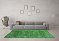 Machine Washable Persian Emerald Green Bohemian Rug, wshcon138emgrn