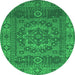 Machine Washable Persian Green Bohemian Area Rugs, wshcon138grn