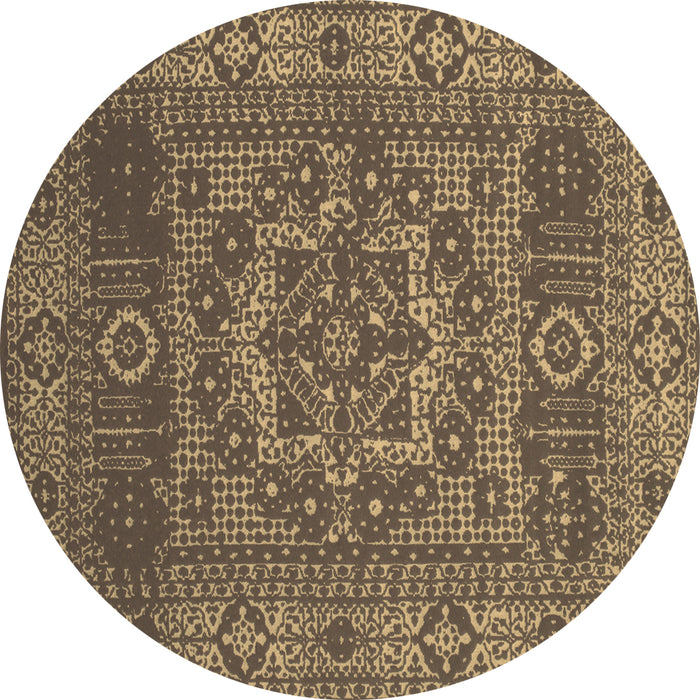 Round Persian Brown Bohemian Rug, con138brn
