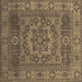 Square Machine Washable Persian Brown Bohemian Rug, wshcon138brn