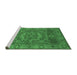 Sideview of Machine Washable Persian Emerald Green Bohemian Area Rugs, wshcon138emgrn