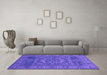 Machine Washable Persian Purple Bohemian Area Rugs in a Living Room, wshcon138pur