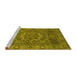 Sideview of Machine Washable Persian Yellow Bohemian Rug, wshcon138yw