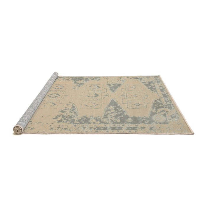 Serging Thickness of Machine Washable Contemporary Light French Beige Brown Rug, wshcon139