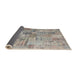 Thickness of Contemporary Army Brown Patchwork Rug, con1390