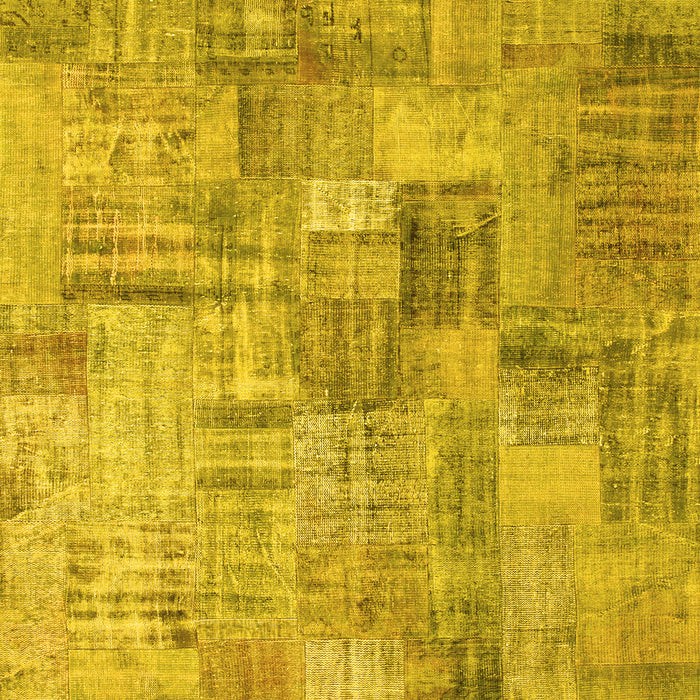 Patchwork Yellow Transitional Rug, con1390yw