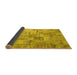 Sideview of Patchwork Yellow Transitional Rug, con1390yw