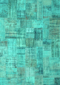 Patchwork Turquoise Transitional Rug, con1390turq