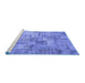 Sideview of Machine Washable Patchwork Blue Transitional Rug, wshcon1390blu