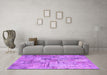 Machine Washable Patchwork Purple Transitional Area Rugs in a Living Room, wshcon1390pur