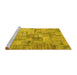 Sideview of Machine Washable Patchwork Yellow Transitional Rug, wshcon1390yw