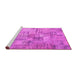 Sideview of Machine Washable Patchwork Pink Transitional Rug, wshcon1390pnk