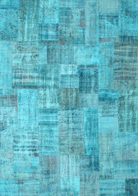 Patchwork Light Blue Transitional Rug, con1390lblu