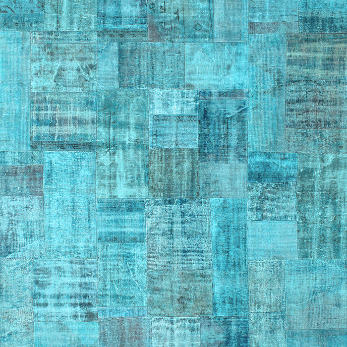Patchwork Light Blue Transitional Rug, con1390lblu