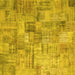 Square Machine Washable Patchwork Yellow Transitional Rug, wshcon1390yw