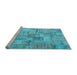 Sideview of Machine Washable Patchwork Light Blue Transitional Rug, wshcon1390lblu