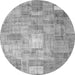 Machine Washable Patchwork Gray Transitional Rug, wshcon1391gry