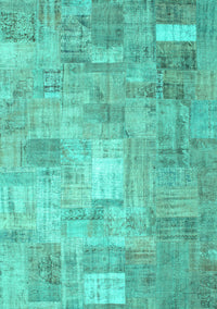 Patchwork Turquoise Transitional Rug, con1391turq