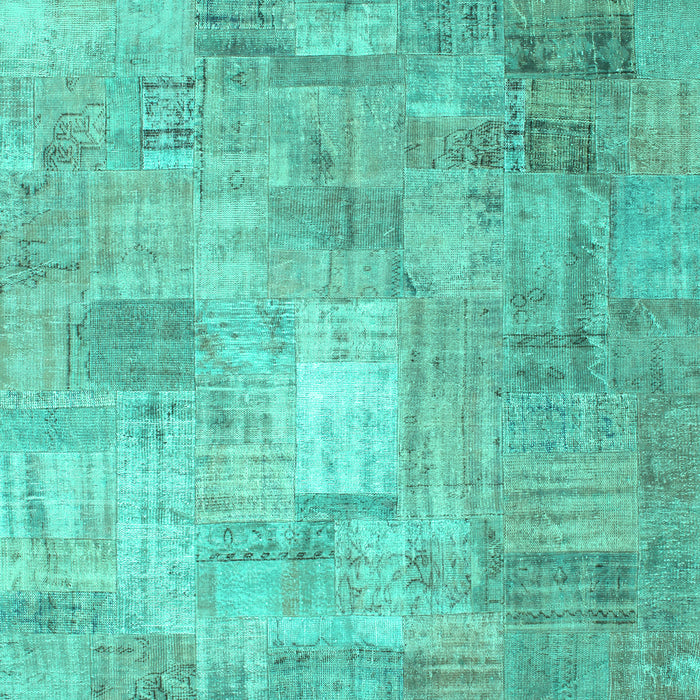 Patchwork Turquoise Transitional Rug, con1391turq