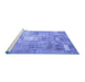 Sideview of Machine Washable Patchwork Blue Transitional Rug, wshcon1391blu