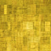 Square Machine Washable Patchwork Yellow Transitional Rug, wshcon1391yw