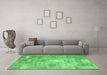 Machine Washable Patchwork Emerald Green Transitional Area Rugs in a Living Room,, wshcon1391emgrn