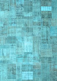 Patchwork Light Blue Transitional Rug, con1391lblu