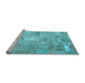 Sideview of Machine Washable Patchwork Light Blue Transitional Rug, wshcon1391lblu