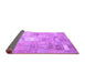 Sideview of Patchwork Purple Transitional Rug, con1391pur