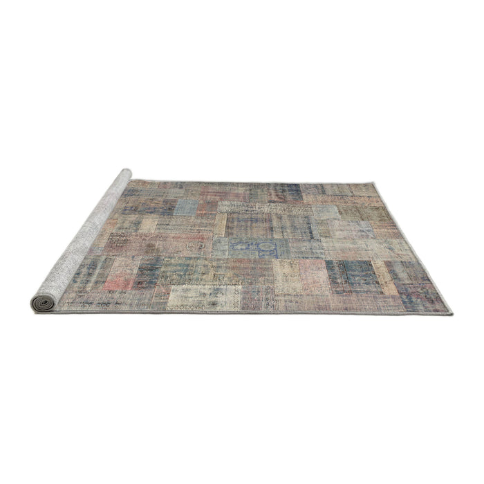 Serging Thickness of Machine Washable Contemporary Tan Brown Rug, wshcon1392